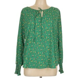 Plieone by Anthropologie Long Sleeve Green Blouse Size L